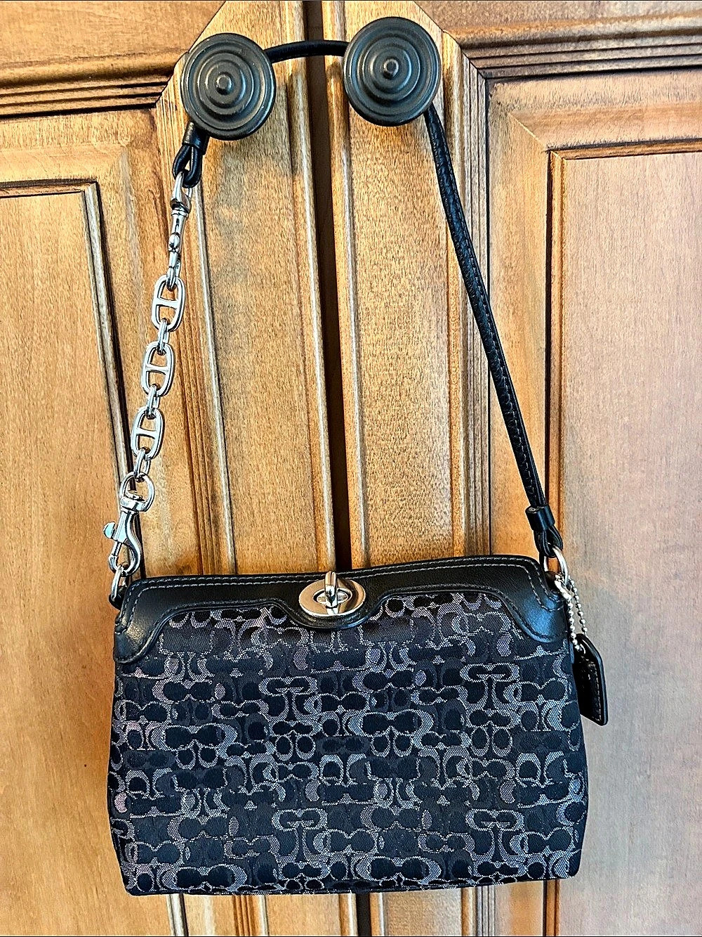 Coach Black & Gray Shoulder Bag